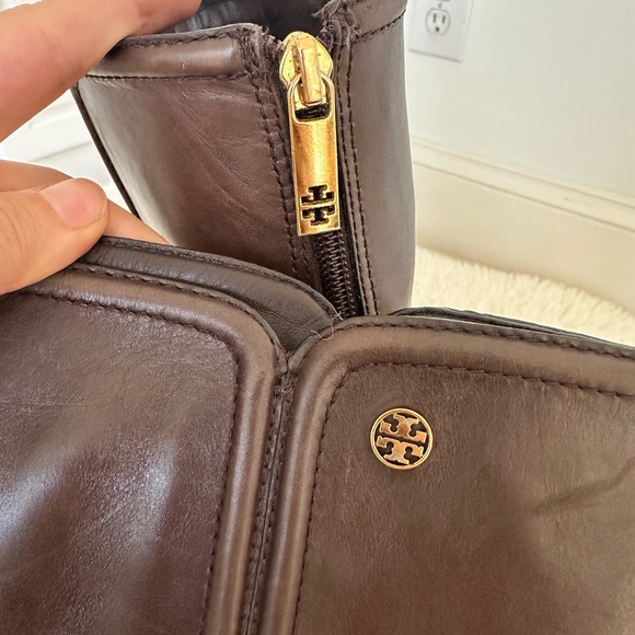 Tory Burch chocolate brown leather Riding Boots Irene, size 7 - Picture 11 of 12